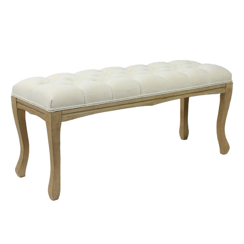 Cream French Provincial Ottoman Bench